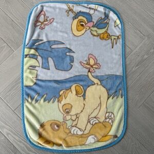 Vintage Lion King Simba & Nola Fleece Baby Blanket 30x44